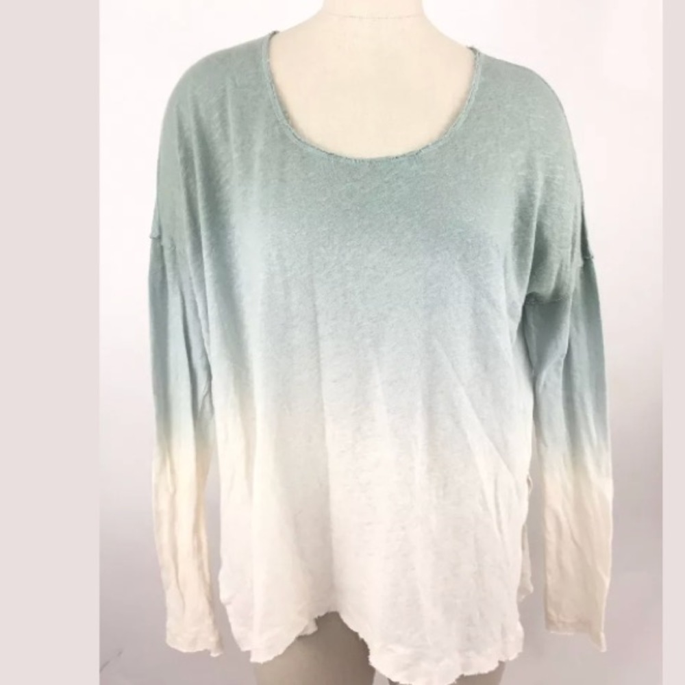We The Free People Starry Night Tee Womens Medium Linen Top Shirt